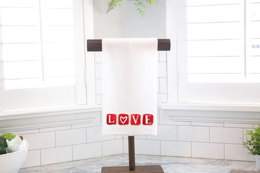 Love Letters Flour Sack Tea Towel - Hostess Gift - Housewarming Gift - Valentines Day