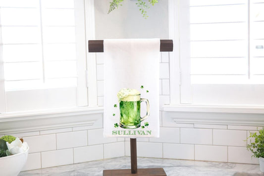 Green Beer, St. Patrick's Day Flour Sack Tea Towel - Hostess Gift - Housewarming Gift - Personalized