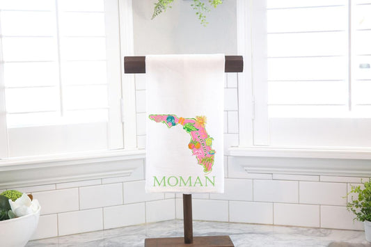 Florida, Flour Sack Tea Towel - Hostess Gift - Housewarming Gift  - Preppy
