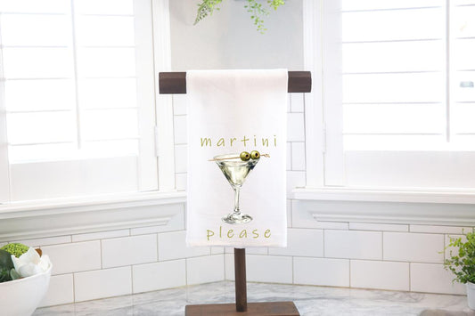 Martini Please Flour Sack Tea Towel - Hostess Gift - Housewarming Gift
