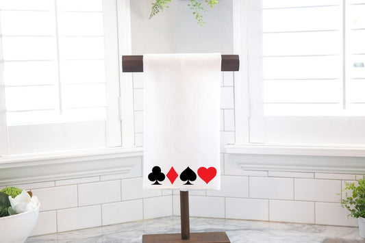 Canasta Card Suits Flour Sack Tea Towel – Hostess Gift- Preppy
