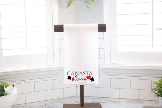 Canasta Queen Flour Sack Tea Towel – Hostess Gift- Preppy
