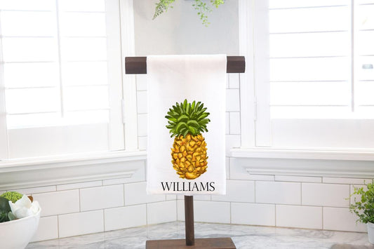 Personalized Pineapple Flour Sack Tea Towel - Hostess Gift - Housewarming Gift