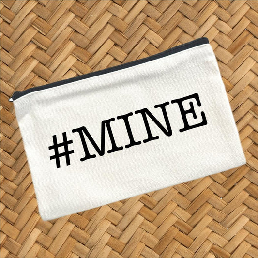 MINE, Canvas Pouch, Travel Cosmetic Bag