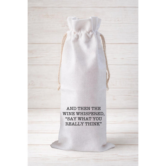 Wine Bottle Gift Bag, Reusable Canvas Drawstring Bag
