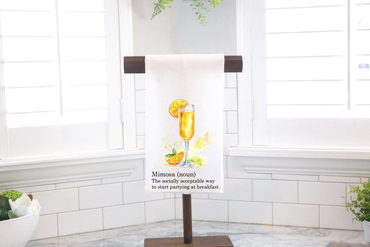 Mimosa Champagne Socially Acceptable Flour Sack Tea Towel - Hostess Gift - Housewarming Gift- Preppy
