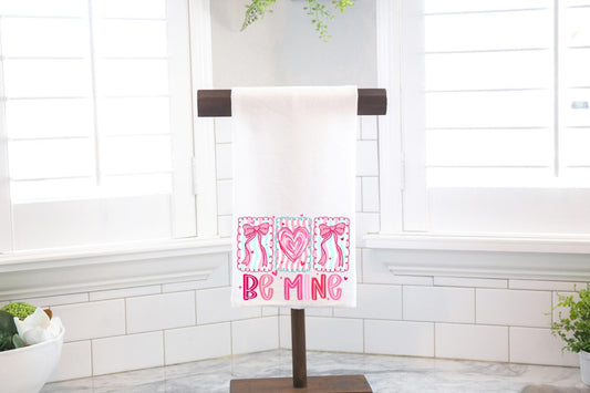 Be Mine Flour Sack Tea Towel - Hostess Gift - Housewarming Gift - Valentines Day