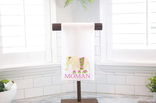 Personalized Elephant, Flour Sack Tea Towel - Hostess Gift