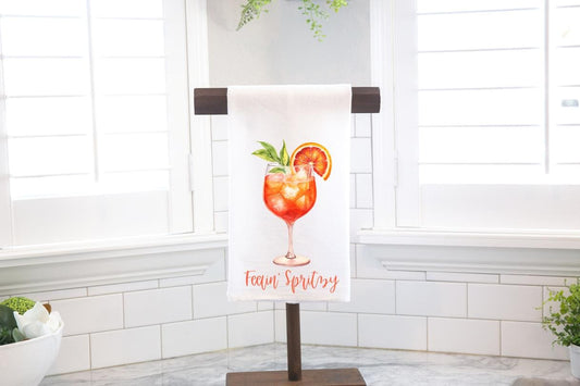 Feelin' Spritzy Aperol Spritz Flour Sack Tea Towel - Hostess Gift - Housewarming Gift