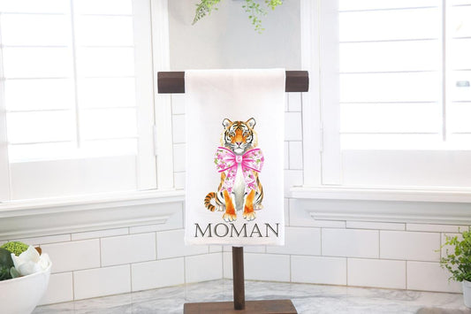 Personalized Chinoiserie Tiger Flour Sack Tea Towel - Hostess Gift - Housewarming Gift - Custom