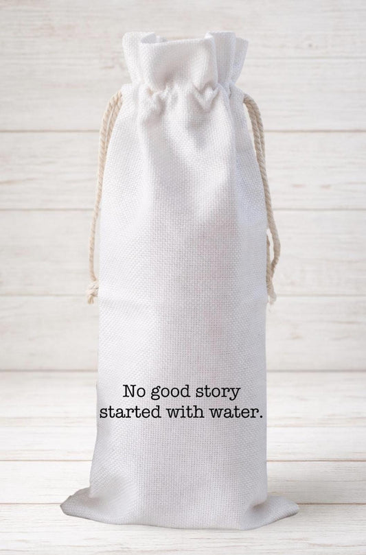 Funny Wine Gift Bag, Reusable Canvas Drawstring Bottle Bag