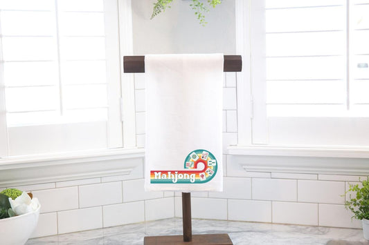 Retro Mahjong Flour Sack Tea Towel, Hostess Gift, Mahjong