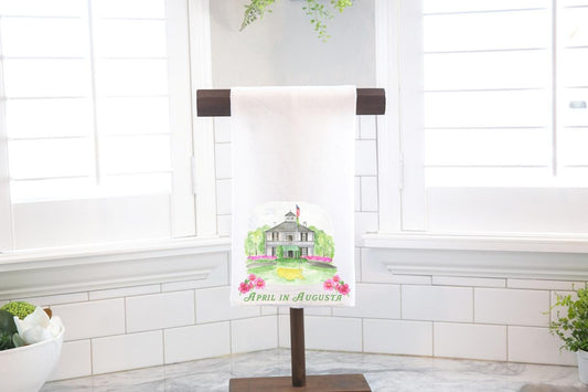 April in Augusta Golf Flour Sack Tea Towel - Hostess Gift - Housewarming Gift - Golf Gift - Golf Swag
