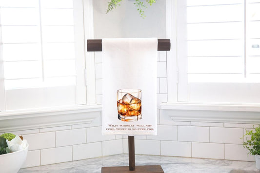 Whiskey Flour Sack Tea Towel - Hostess Gift - Housewarming Gift