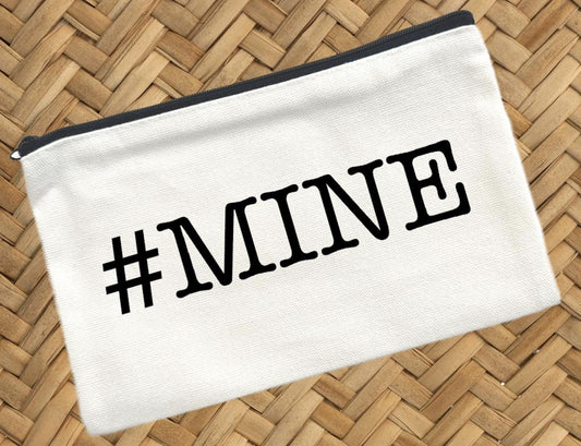 MINE, Canvas Pouch, Travel Cosmetic Bag