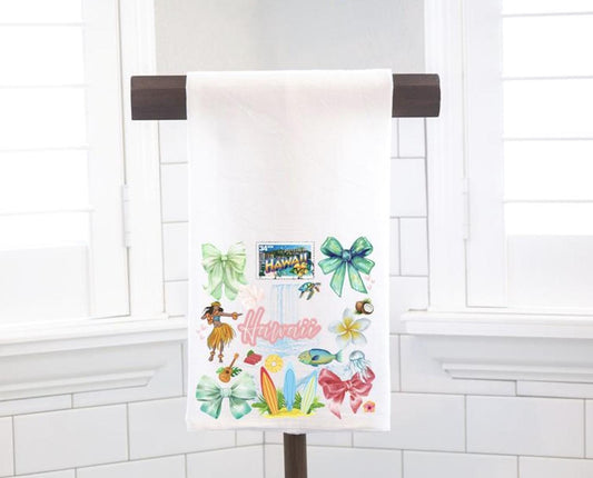 Coquette Hawaii State, Flour Sack Tea Towel - Preppy Gift