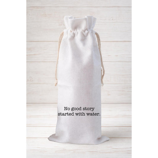 Funny Wine Gift Bag, Reusable Canvas Drawstring Bottle Bag