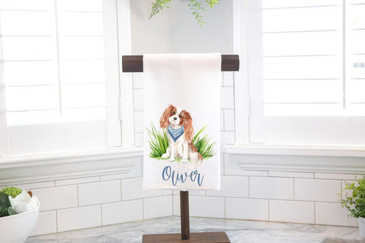 Personalized Cavalier King Charles Spaniel Flour Sack Towel – Dog Lover Gift