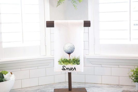 Personalized Golf Ball Flour Sack Tea Towel - Hostess Gift - Housewarming Gift - Golf Gift - Father's Day