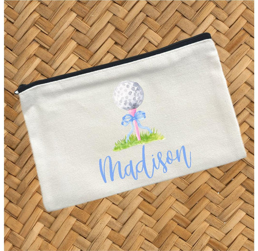 Coquette Golf Ball Canvas Pouch, Personalized Golf Accessories