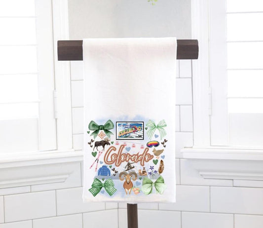 Coquette Colorado State, Flour Sack Tea Towel - Preppy Gift