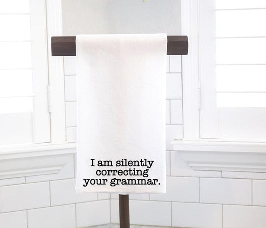 Funny Grammar Flour Sack Tea Towel – Hostess Gift