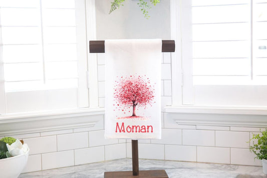 Personalized Heart Tree 1 Flour Sack Tea Towel - Hostess Gift - Housewarming Gift - Valentines Day