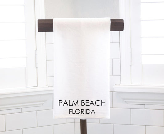 Personalized City State Flour Sack Towel, Custom Kitchen Decor