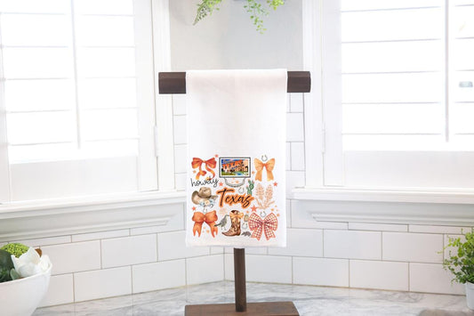 Coquette Texas State, Flour Sack Tea Towel - Preppy Gift