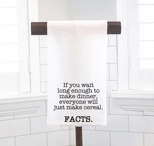 Funny Flour Sack Tea Towel – Hostess Gift, Kitchen Decor