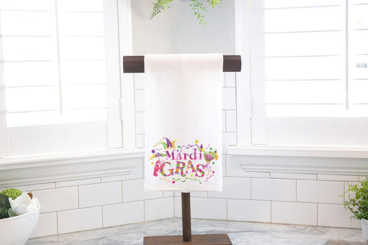 Mardi Gras Flour Sack Tea Towel - Hostess Gift - Housewarming Gift - Preppy
