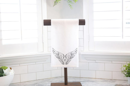 Angel Wings, Flour Sack Tea Towel - Hostess Gift - Housewarming Gift - Charming Kitchen