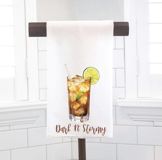 Dark N Stormy Flour Sack Tea Towel - Hostess Gift - Housewarming Gift