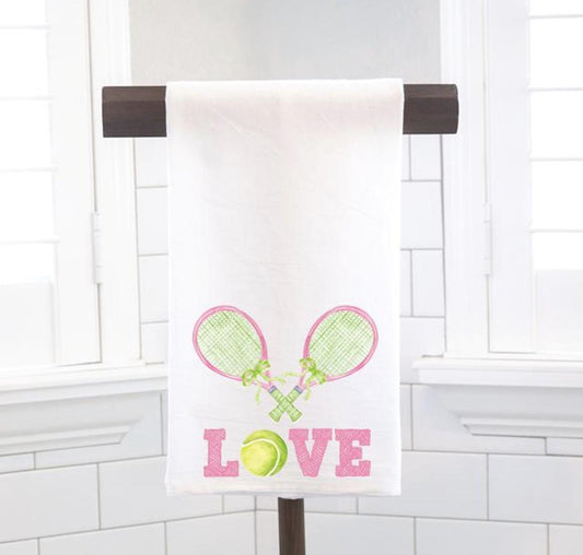 Wedding Gift For Tennis Love Kitchen Towel, 100% Cotton Flour Sack Towel