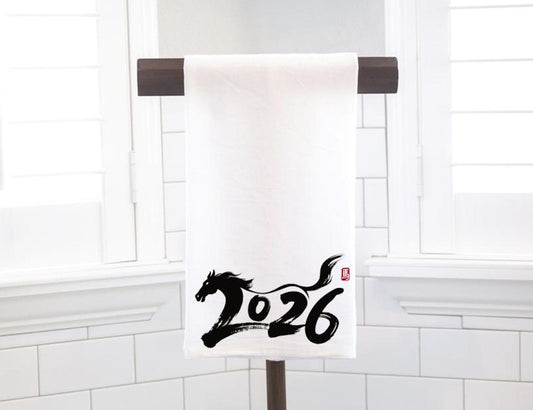 Year of the Horse Flour Sack Tea Towel, Lunar New Year 2026