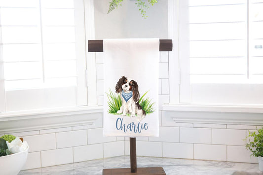 Personalized Cavalier King Charles Spaniel Flour Sack Tea Towel – Dog Lover Gift