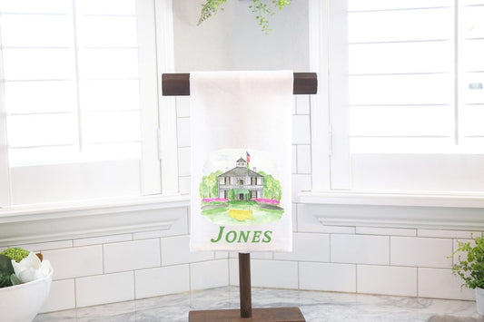 Personalized Augusta Golf Flour Sack Tea Towel - Hostess Gift - Housewarming Gift - Golf Gift - Father's Day