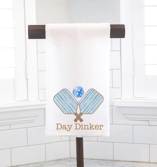 Day Dinker Blue Pickleball Tea Towel, Kitchen Towel, Pickleball Gift, Preppy Pickleball