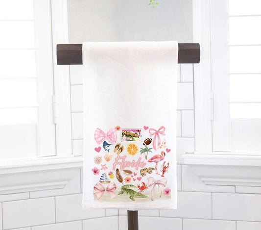 Coquette Florida State, Flour Sack Tea Towel - Preppy Gift