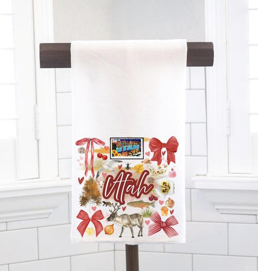 Coquette Utah State, Flour Sack Tea Towel - Preppy Gift