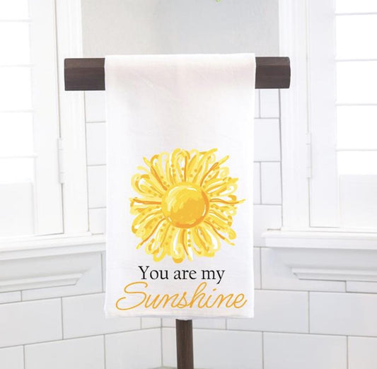 You Are My Sunshine Flour Sack Tea Towel - Hostess Gift - Housewarming Gift - Preppy