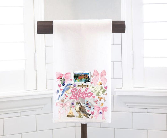 Coquette Idaho State, Flour Sack Tea Towel - Preppy Gift