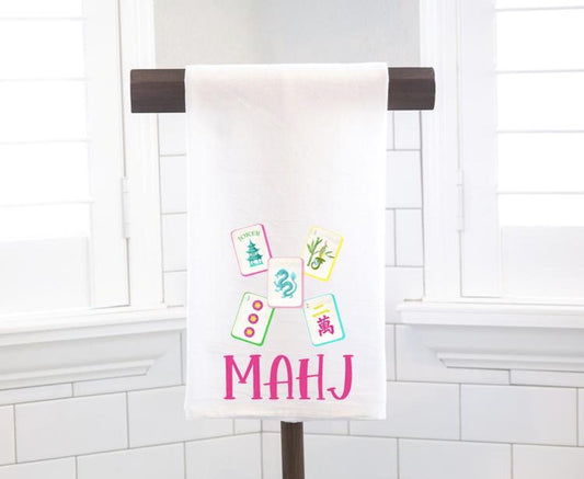 Mahj Mahjong Flour Sack Tea Towel – Hostess Gift- Preppy