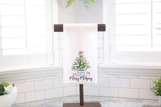 Merry Mahjong Christmas Tree Flour Sack Tea Towel – Chinoiserie Hostess Gift