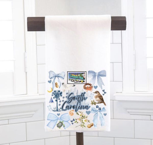 Coquette South Carolina State, Flour Sack Tea Towel - Preppy Gift
