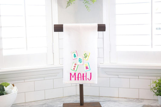 Mahj Mahjong Flour Sack Tea Towel – Hostess Gift- Preppy