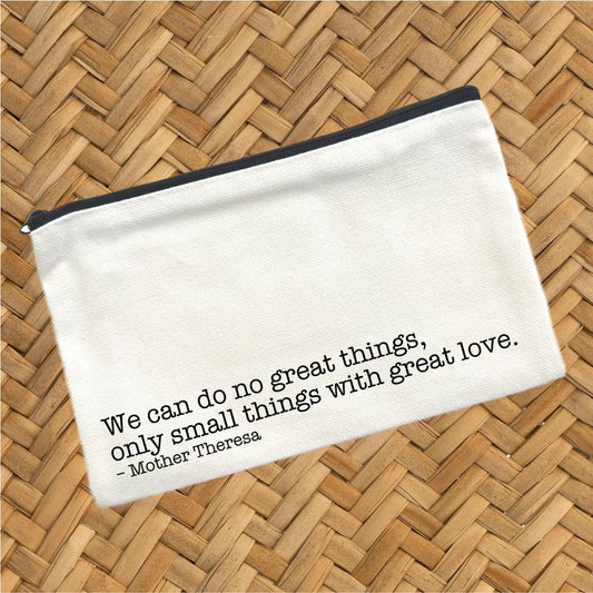 Inspirational Quote Canvas Pouch, Travel Cosmetic Bag