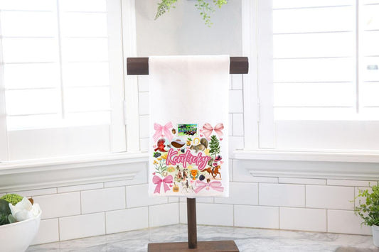 Coquette Kentucky State, Flour Sack Tea Towel - Preppy Gift