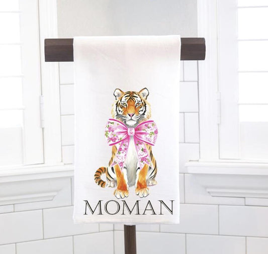 Personalized Chinoiserie Tiger Flour Sack Tea Towel - Hostess Gift - Housewarming Gift - Custom