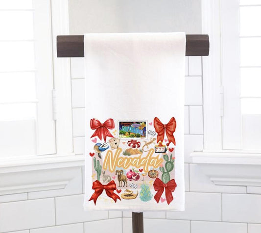 Coquette Nevada State, Flour Sack Tea Towel - Gift For Friend